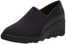Load image into Gallery viewer, Clarks Women's Mazy Seabury Loafer, Black Leather/Stretch Combi, 7.5 Wide
