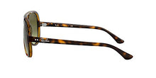 Load image into Gallery viewer, Ray-Ban RB4125 Cats 5000 Aviator Sunglasses, Light Havana/Green Gradient Brown, 59 mm
