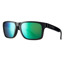 Load image into Gallery viewer, Bnus italy made corning real glass never scratch green mirror coating polarized Lens classic sunglasses for men womens shades (B7066 Shiny Black/Green Mirrored Polarized, Glass Lens)
