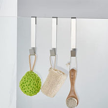 Load image into Gallery viewer, MOKIUER Extended Shower Door Hooks 6.5 Inch ,Over Shower Door Hook for Bathroom,Towel Hooks, Suit for Frameless Glass Shower Door 0.39" (10 mm) Stainless Steel Brushed, 3 Pack
