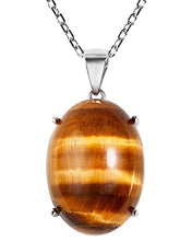Load image into Gallery viewer, Jewever 925 Sterling Silver Necklace Inlay Genuine Tiger Eye Stone Pendant Crystal Chain Necklaces for Women Birthday Gifts Jewelry Chain (16"+2")
