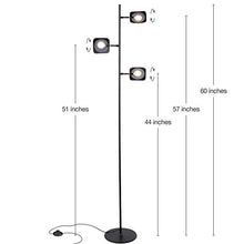 Load image into Gallery viewer, Brightech Tree Spotlight LED Floor Lamp - Very Bright Reading, Craft and Makeup 3 Light Standing Pole - Modern Dimmable &amp; Adjustable Panels, Minimal Space Use - Black
