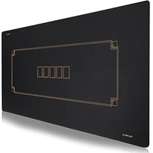 Load image into Gallery viewer, SLOWPLAY Godel Texas Hold'em Poker Mat | Portable Poker Table Top, Black and Champagne Gold, 70 x 35 Inch, Water Repellent, Noise Reduction, and Premium Carrying Bag for Games Everywhere

