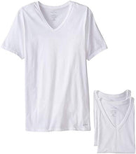 Load image into Gallery viewer, Calvin Klein Men's Cotton Classics Short Sleeve V-Neck T-Shirt, White (3 Pack), X-Large
