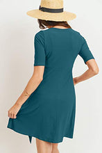Load image into Gallery viewer, HELLO MIZ Women's Maternity Short Sleeve Casual Dress with tie for Baby Shower (Teal Solid,XL), X-Large
