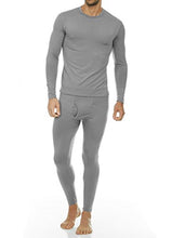 Load image into Gallery viewer, Thermajohn Men's Ultra Soft Thermal Underwear Long Johns Set with Fleece Lined (Small, Grey)
