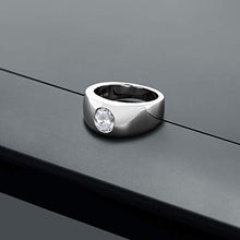Load image into Gallery viewer, Gem Stone King 1.50 Ct Oval White Topaz 925 Sterling Silver Men's Ring (Size 12)
