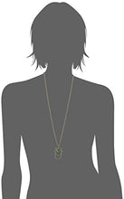 Load image into Gallery viewer, 1928 Jewelry Womens Gold-Tone Semi-Precious Aventurine Square Eyeglass/Badge Holder Pendant Enhancer, Green, 30
