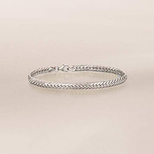 Load image into Gallery viewer, Ross-Simons Italian 14kt White Gold Cuban-Link Bracelet
