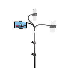 Load image into Gallery viewer, Haitent Retractable Adjustable Cell Phone Tall Tripod Stand Holder for iPhone 11 Pro Max,iPhone Xs Max,8,7 Plus, 6 Plus,360 Degree Rotatable Flexible Universal Gooseneck Smartphone Stand with Clamp
