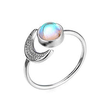 Load image into Gallery viewer, Lzz Fashion Lady 925 Sterling Silver Moonstone Gemstone Ring Sun Moon Gemstone Birthstone Ring Wedding Jewelry Size 6-10 (US Code 10)
