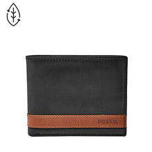 Load image into Gallery viewer, Fossil Men's Quinn Leather Bifold with Flip ID Wallet, Black

