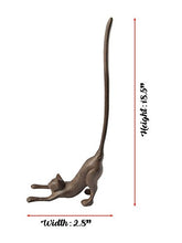 Load image into Gallery viewer, Comfify Yoga Cat Decorative Paper Towel Holder or Toilet Paper Holder Adorable “Downward Dog” Pose Kitty- Cast Iron Paper Towel Stand - Antiqued Cast Iron Storage - Multiple uses - 19” Tall.
