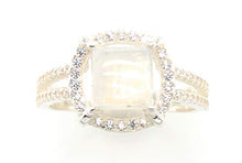 Load image into Gallery viewer, Natural Rainbow Moonstone 925 Solid Sterling Silver Engagement Ring Size 4.75, 5, 5.75, 6, 6.75, 8, 8.75, 9
