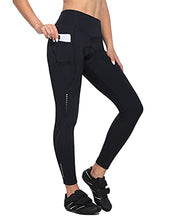 Load image into Gallery viewer, BALEAF Women's Cycling Pants 4D Padded Bike Pants Compression Leggings Warm Biking Tights Bicycle Biker Riding Pockets Black S
