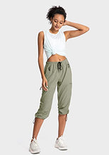 Load image into Gallery viewer, SANTINY Women's Hiking Cargo Pants Lightweight Quick Dry Outdoor Capris for Women Camping Athletic UPF 50 Zipper Pockets(02-Silver Sage_XL)
