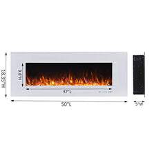 Load image into Gallery viewer, Valuxhome Electric Fireplace, 50 Inches Wall Mounted Fireplace with Overheating Protection, Thermostat, Timer &amp; Remote, Touch Screen,1500/750W, White
