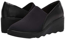 Load image into Gallery viewer, Clarks Women's Mazy Seabury Loafer, Black Leather/Stretch Combi, 7.5 Wide
