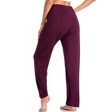 Load image into Gallery viewer, Envlon Women's Lounge Pants with Pockets Elastic Waist Stretch Running Workout Sweatpants Burgundy
