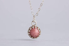 Load image into Gallery viewer, Light Pink Rhodonite Gemstone Necklace in Sterling Silver
