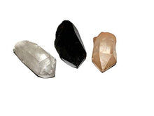 Load image into Gallery viewer, 3pc Set Clear &amp; Smokey &amp; Tangerine Quartz Points Raw Natural Healing Crystal Gemstone Specimens from Brazil
