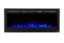 Load image into Gallery viewer, Touchstone 80004 - Sideline Electric Fireplace - 50 Inch Wide - in Wall Recessed - 5 Flame Settings - Realistic 3 Color Flame - 1500/750 Watt Heater - (Black) - Log &amp; Crystal Hearth Options
