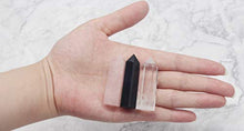 Load image into Gallery viewer, Luckeeper Healing Crystal Wands | 2" Clear Quartz Crystal Wand &amp; Rose Quartz Crystal Points,Black Obsidian| 6 Faceted Reiki Chakra Meditation Therapy
