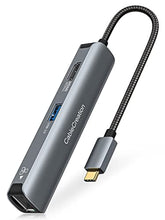 Load image into Gallery viewer, 5-in-1 USB C Hub Multiport Adapter, CableCreation USB C Hub 4K 60Hz Bundle with USB C to 3.5mm Headphone and Charger Adapter,
