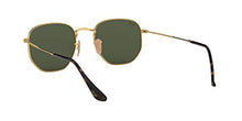 Load image into Gallery viewer, Ray-Ban RB3548N Flat Lens Hexagonal Sunglasses, Gold/Green, 54 mm
