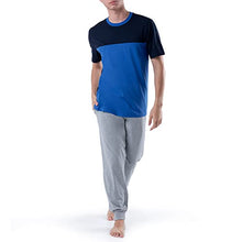 Load image into Gallery viewer, IZOD Men's Short Sleeve Sueded Colorblock Tee and Jogger Pant Sleep Set, Navy, Large
