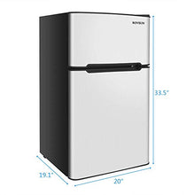 Load image into Gallery viewer, ROVSUN 2 Door Compact Refrigerator with Freezer, 3.2 CU FT Upright Mini Fridge Cooler for Food Drink Beer Storage with Removable Shelves, Ice Tray, Scraper, Perfect for Apartment, Bedroom, Office &amp; Dorm
