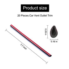 Load image into Gallery viewer, LivTee 20 Pieces Car Air Conditioner Decoration Strip for Vent Outlet, Universal Waterproof Bendable Air Vent Outlet Trim Decoration, Car Interior Accessories (Red)

