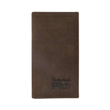 Load image into Gallery viewer, Timberland PRO Men's Leather Long Bifold Rodeo Wallet with RFID, Dark Brown, One Size
