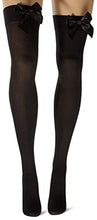 Load image into Gallery viewer, Leg Avenue womens Satin Bow Accent Thigh Highs adult exotic hosiery, Black, One Size US
