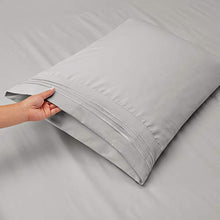 Load image into Gallery viewer, Nestl Luxury Queen Sheet Set - 4 Piece Extra Soft 1800 Microfiber-Deep Pocket Bed Sheets with Fitted Sheet, Flat Sheet, 2 Pillow Cases-Breathable, Hotel Grade Comfort and Softness - Silver Gray
