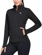 Load image into Gallery viewer, BALEAF Women's Fleece Running Jacket Water Resistant Full Zip Thermal Cycling Golf Jackets Winter Cold Weather Gear Black L
