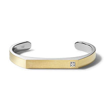 Load image into Gallery viewer, Bulova Mens Classic Large Two-Tone Stainless Steel Cuff Bracelet with Diamond Accent (Model J96B004L), Gold-Tone with Silver-Tone (J98B004L)
