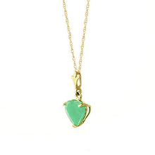 Load image into Gallery viewer, Galaxy Gold 14k 22" Solid Yellow Gold Necklace with Natural 1.20ct Emerald Heart Pendant
