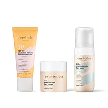 Load image into Gallery viewer, Evereden Premium Baby Sunscreen SPF 30, 2 fl oz., Evereden Kids Face Cream: Fresh Pomelo, 1.7 oz. &amp; Evereden Kids Face Wash: Fresh Pomelo, 3.4 fl oz. | 3 Item Bundle Set | Clean &amp; Natural Skincare
