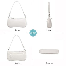 Load image into Gallery viewer, Small Purse for Women, Retro Classic Tote HandBag Mini Shoulder Bags Crocodile Pattern Clutch with Zipper Closure, White
