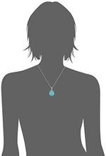 Load image into Gallery viewer, Sterling Silver Stabilized Turquoise Teardrop Pendant Necklace, 18"
