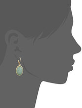 Load image into Gallery viewer, 1928 Jewelry "Semi-Precious Collection" 14k Gold Dipped Aventurine Oval Drop Earrings
