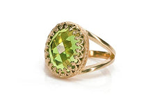 Load image into Gallery viewer, Remarkable Peridot Ring from Anemone Jewelry - 10x14mm Oval Peridot Birthstone in Sterling Silver - Stunning August Birthstone Rings - Handmade Peridot Rings for Women - All Sizes Available
