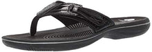 Load image into Gallery viewer, Clarks Women's Brinkley Reef Flip-Flop, black patent, 070 M US
