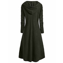 Load image into Gallery viewer, Womens Long Sleeve Tshirt Teens Girls Loose Blouse Top Sweater Soft Comfy Coat Retro Dress Hooded Elasticity Sweatshirt Army Green
