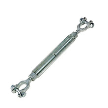 Load image into Gallery viewer, Hot Dipped Galvanized Steel Jaw and Jaw Turnbuckle, Turnbuckle Heavy Duty, 3500 lbs Working Load Limit, 3/8" Threaded Diameter x 12in - Durable, Weather Resistant Turnbuckles

