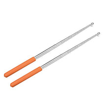 Load image into Gallery viewer, uxcell 4.6ft/1.4m Handheld Flagpoles Stainless Steel Guide Flag Pole Teaching Pointer for Tour Guides and Teachers Orange 2pcs
