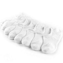 Load image into Gallery viewer, Men&amp;Women No Show Low Cut Socks Cotton No See invisible Non-Slide White Socks 6 Pack
