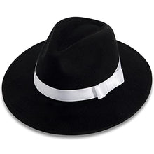 Load image into Gallery viewer, BABEYOND 1920s Gatsby Panama Fedora Hat Cap for Men Gatsby Hat for Men 1920s Mens Gatsby Costume Accessories (Black)
