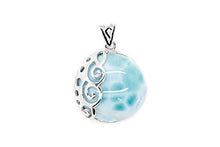 Load image into Gallery viewer, AZIEL Larimar Gemstones with 925 Sterling Silver Pendant Hand Made for Women
